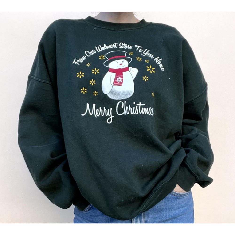 Vintage Walmart Employee Christmas Holidays Crewneck Sweatshirt Sweater Sz-‎ 2XL